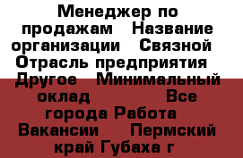 Менеджер по продажам › Название организации ­ Связной › Отрасль предприятия ­ Другое › Минимальный оклад ­ 25 500 - Все города Работа » Вакансии   . Пермский край,Губаха г.